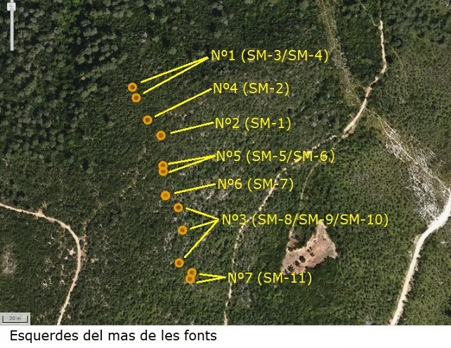 Topografía de MAS DE LES FONTS, ESQUERDA Nº 3 DEL (4 de 4)