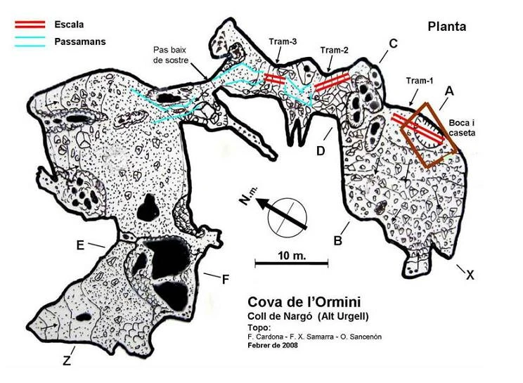 Topografia de ORMINI, COVA DE L' (1 de 2)