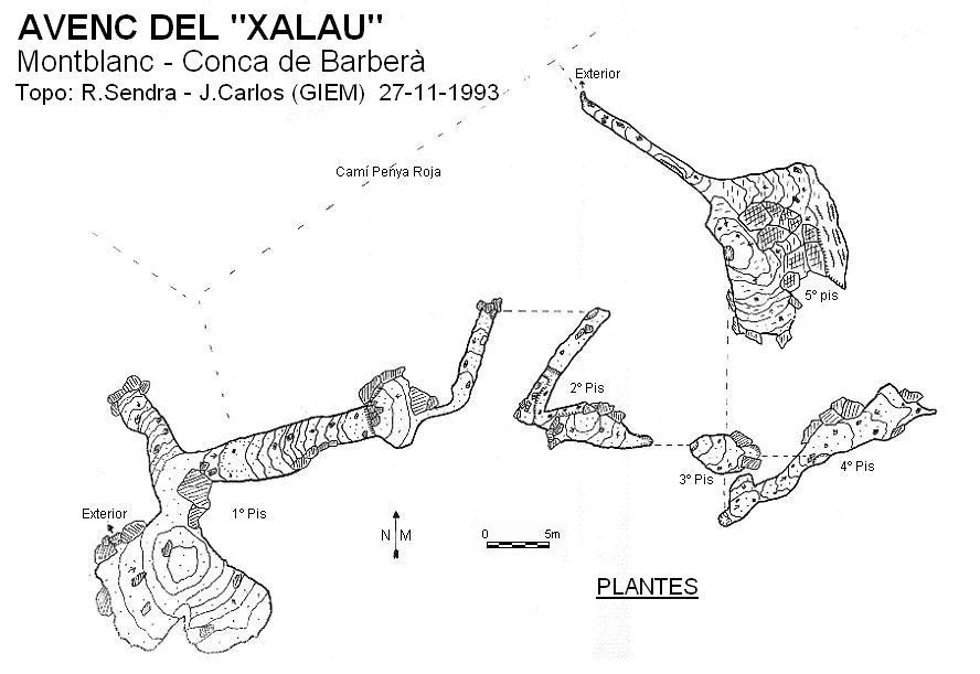 Topografía de XALAU, AVENC DEL (2 de 3)