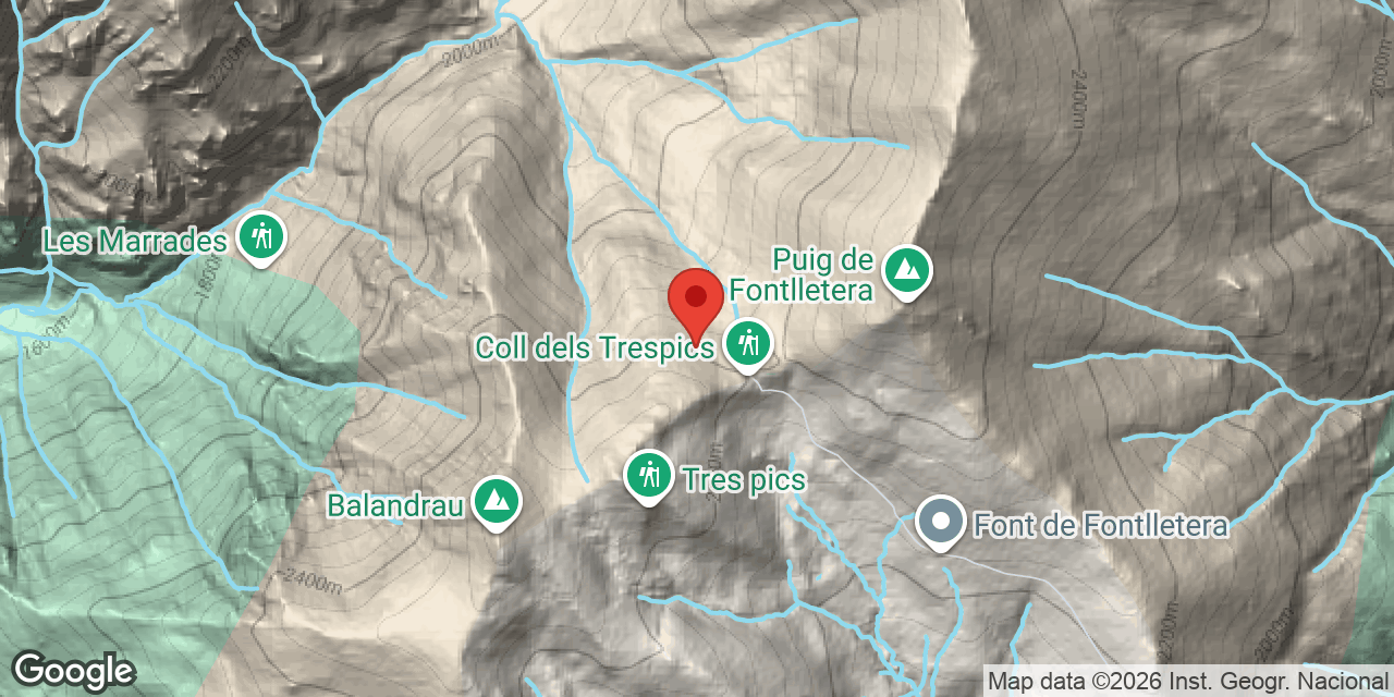 Mapa de situación de COLL DE TRES PICS, AVENC DEL