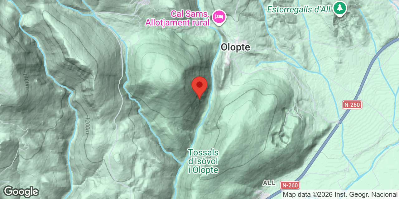 Mapa de situación de OLOPTE, COVA GRAN D'