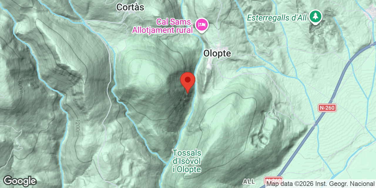 Mapa de situación de OLOPTE, COVA B D'