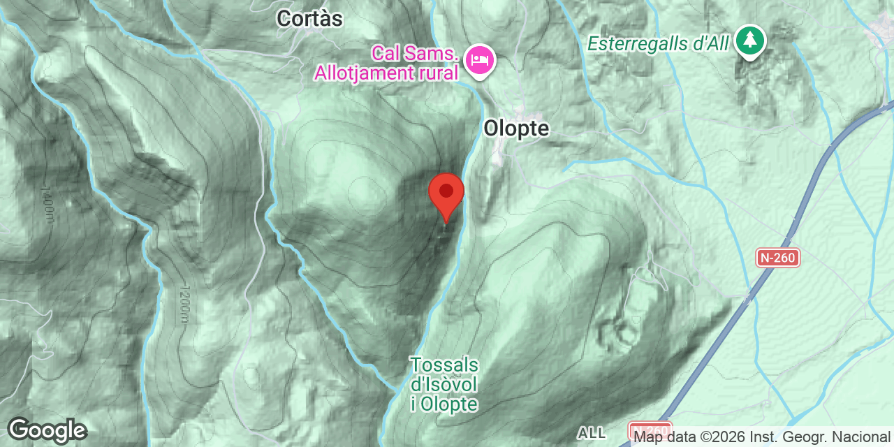 Mapa de situació de OLOPTE, COVA C D'