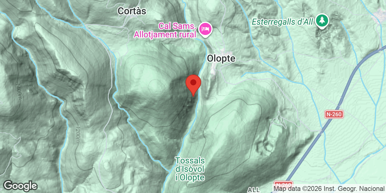 Mapa de situació de OLOPTE, COVA I D'