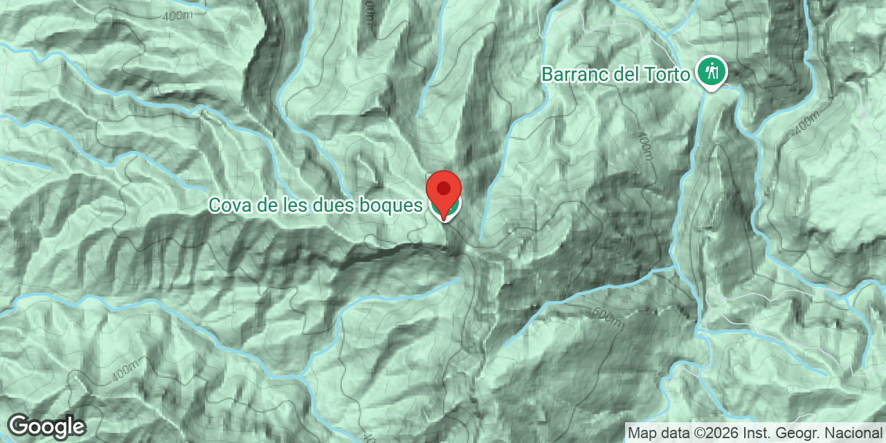 Location map of DUES BOQUES, COVA DE LES