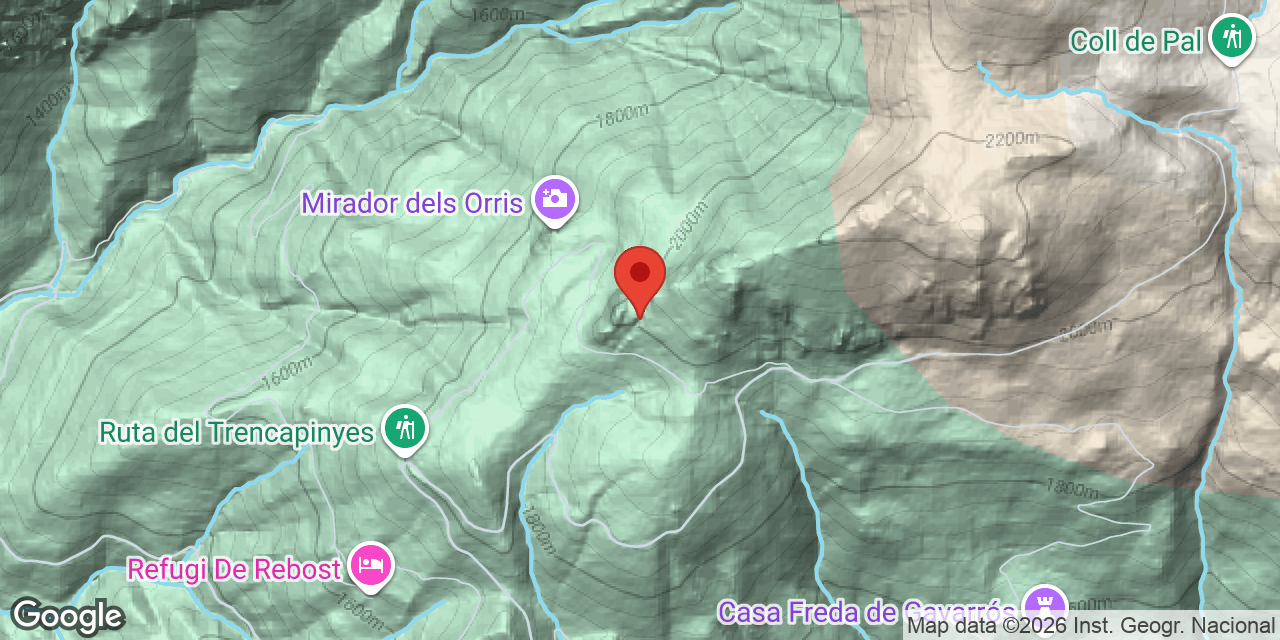 Carte de situation de COLL DE LA BÒFIA, ESQUERDA CB-3 DEL