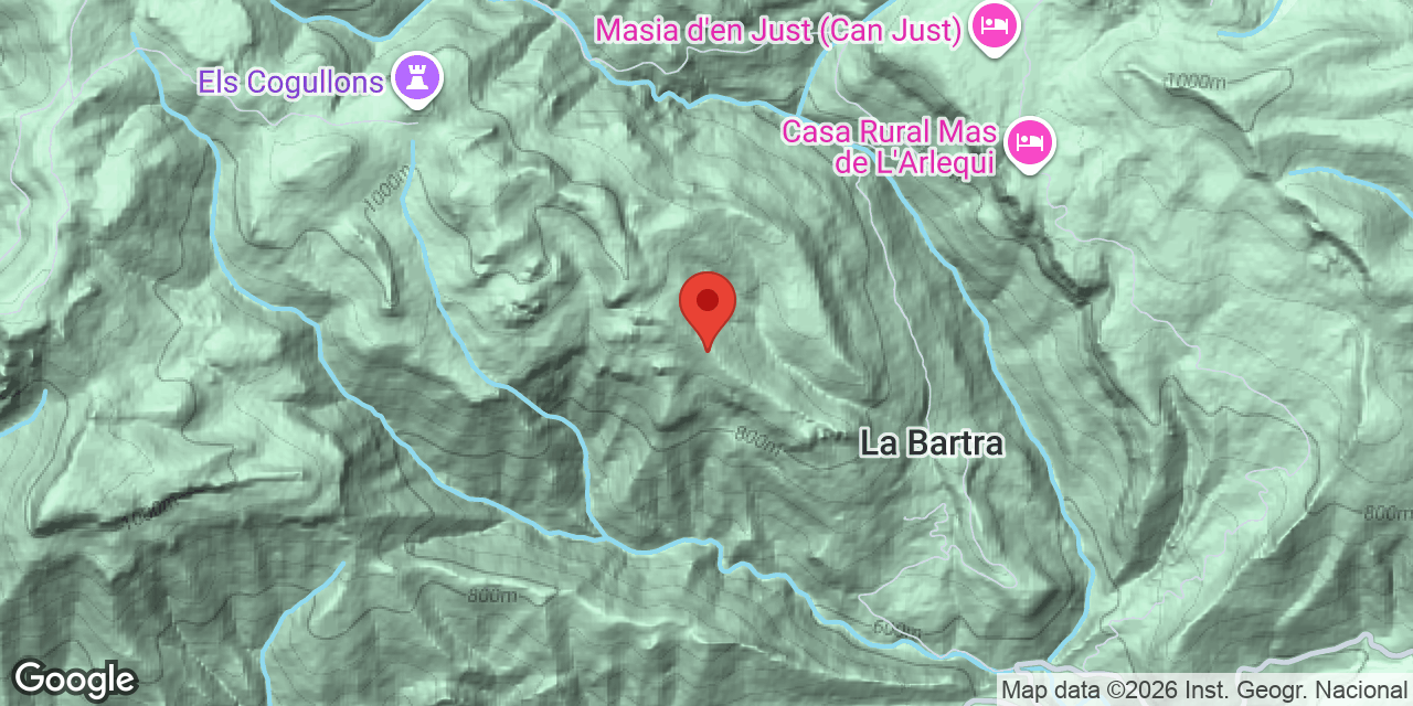 Mapa de situació de GINEBRÓ, AVENC DEL