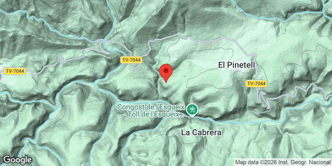 Mapa de situació de PINETELL, AVENC P-1 DEL