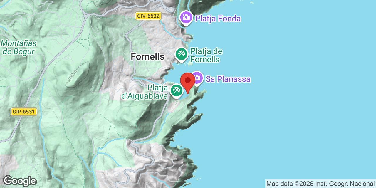 Mapa de situación de AIGUABLAVA, COVES D'