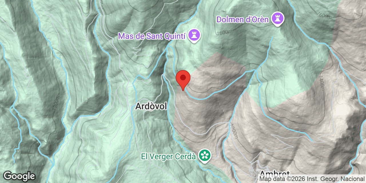 Mapa de situació de ARDÒVOL, FORATS D'