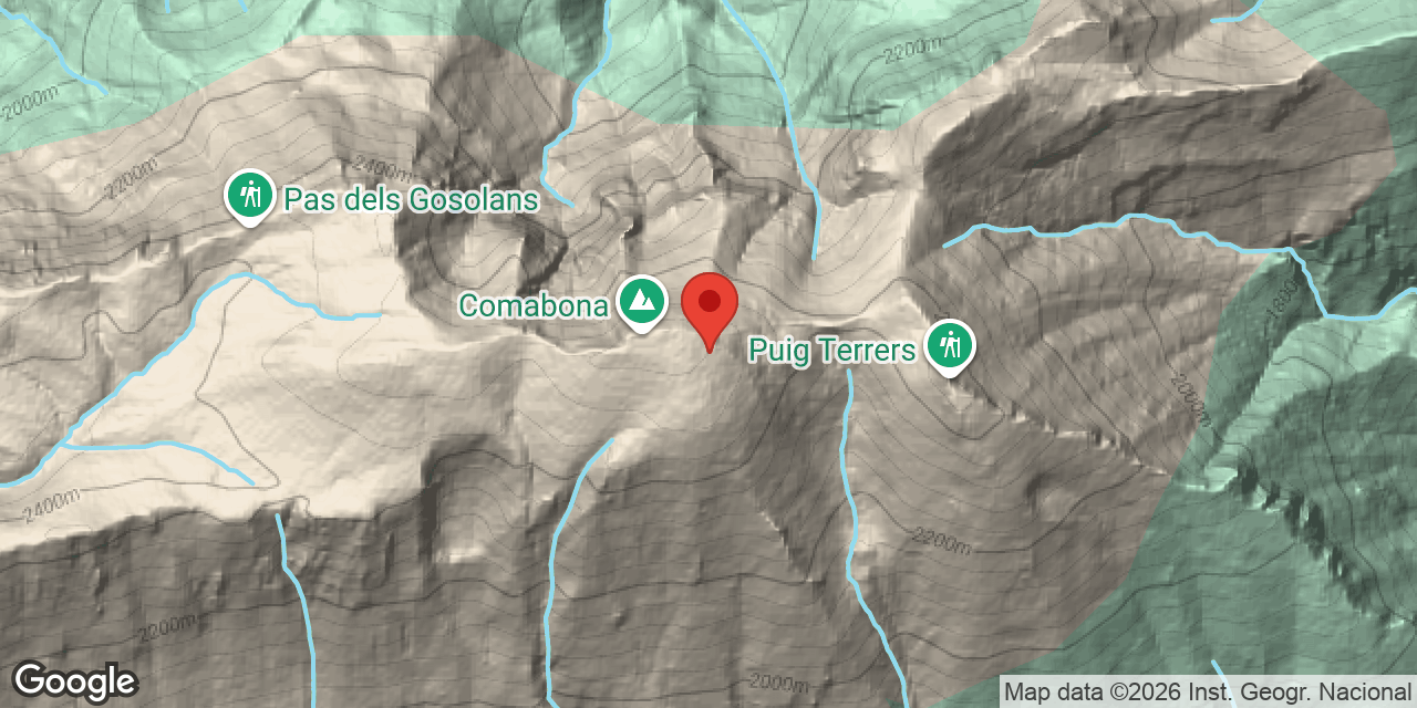 Mapa de situació de CIM DEL COMABONA, AVENC DEL