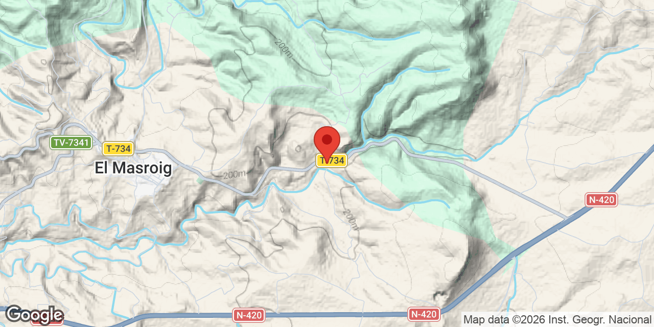 Location map of PONT DEL BARRANC DEL POU, COVETA DEL