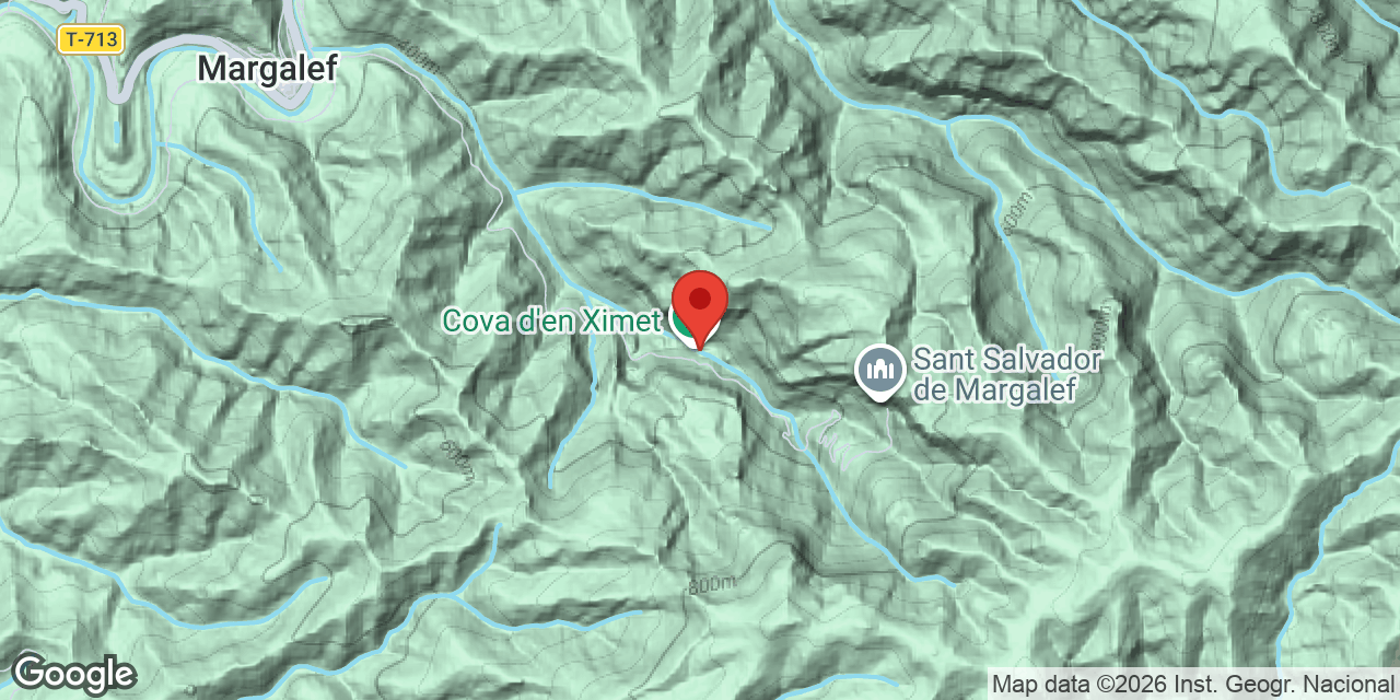 Mapa de situació de XIMET, COVA D'EN