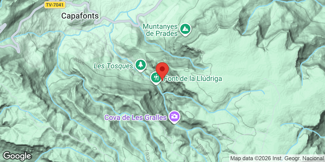 Mapa de situació de LLÚDRIGA, AVENC DE LA