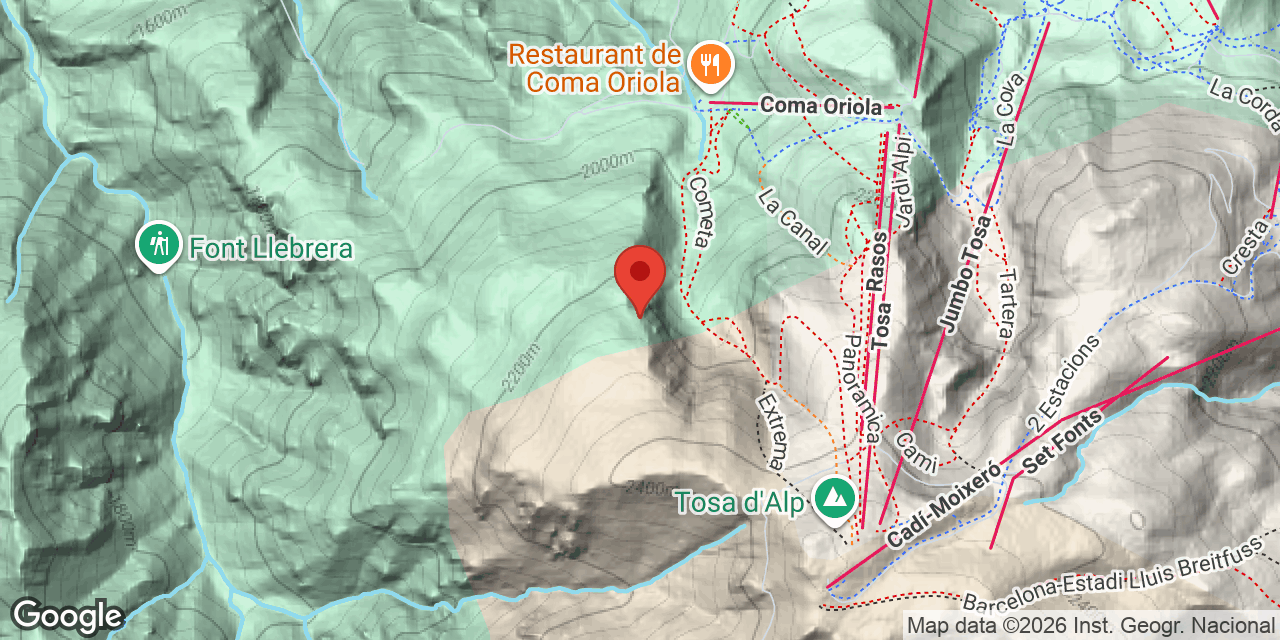 Mapa de situación de COMA ORIOLA, AVENC PENJAT DE