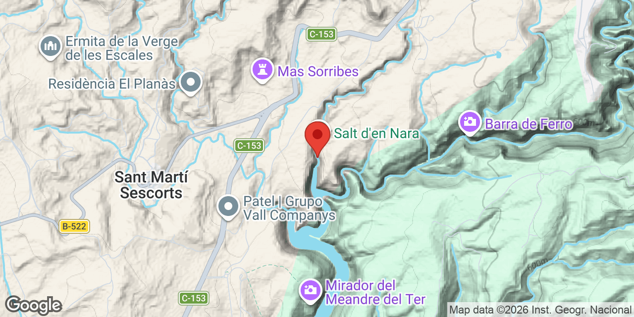 Mapa de situació de SALT D'EN NARA, BAUMA DEL