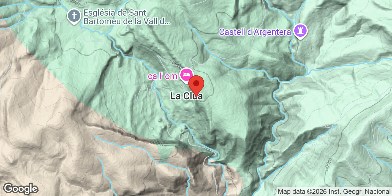 Mapa de situación de CASTELL DE LA CLUA, ESPLUGA DEL
