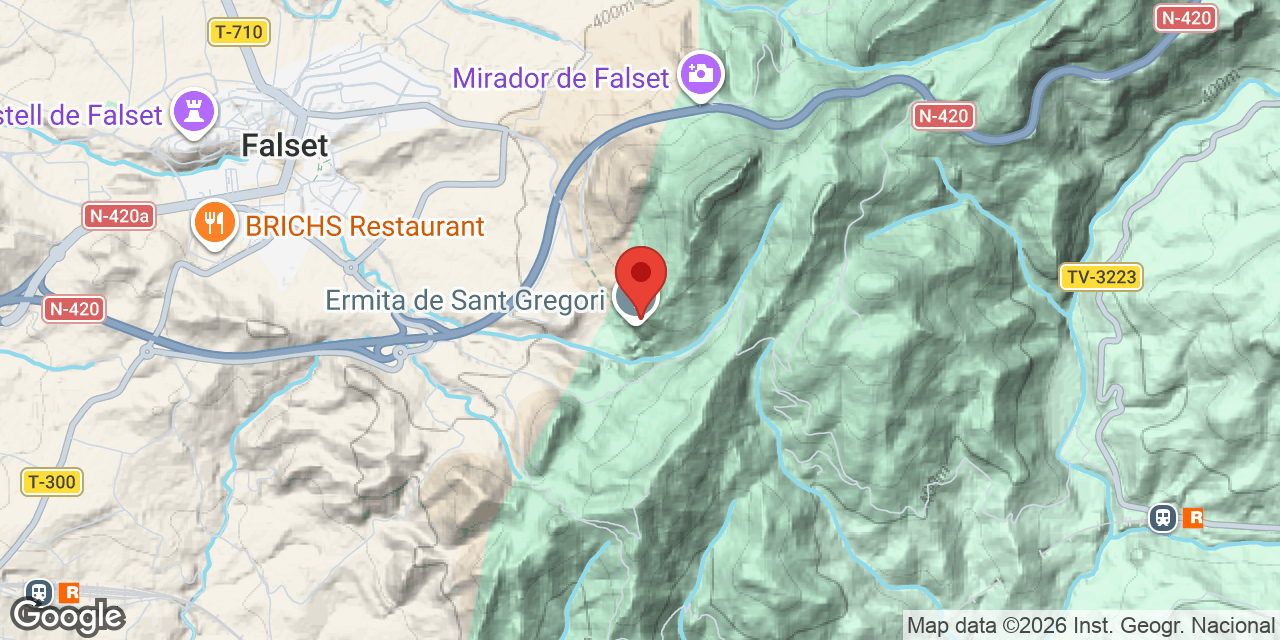 Carte de situation de SANT GREGORI, BALMA ERMITA DE