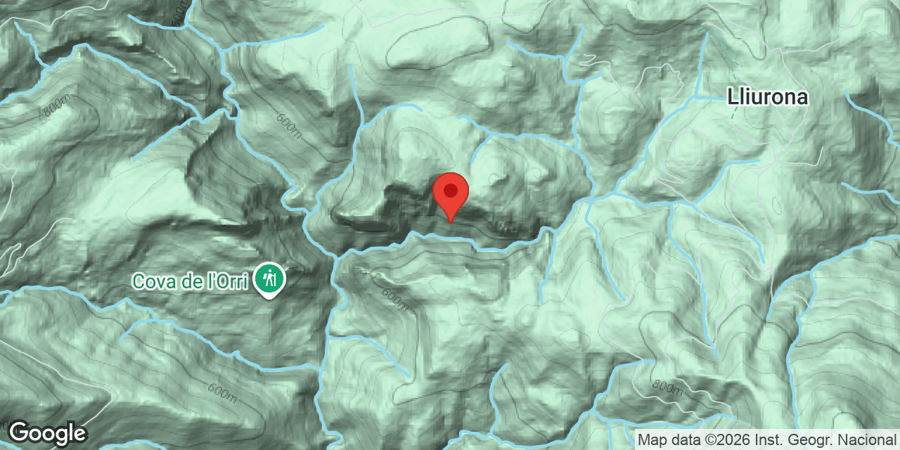 Mapa de situació de LLOREDES, COVA DE LES