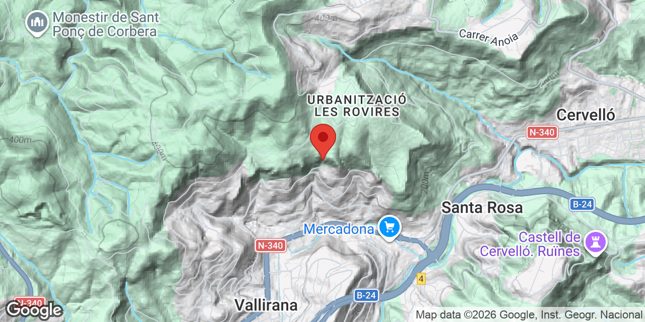 Mapa de situació de BAUMA, COVA DE LA