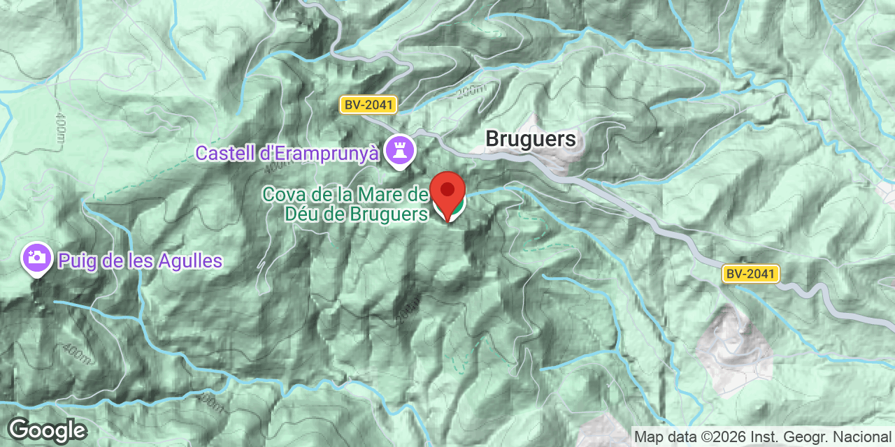 Location map of MARE DE DÉU DE BRUGUERS, COVA DE LA