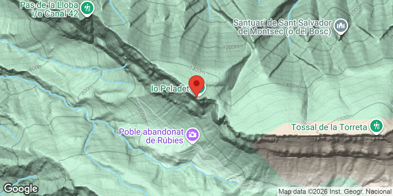 Mapa de situación de PELADET, COVA DEL