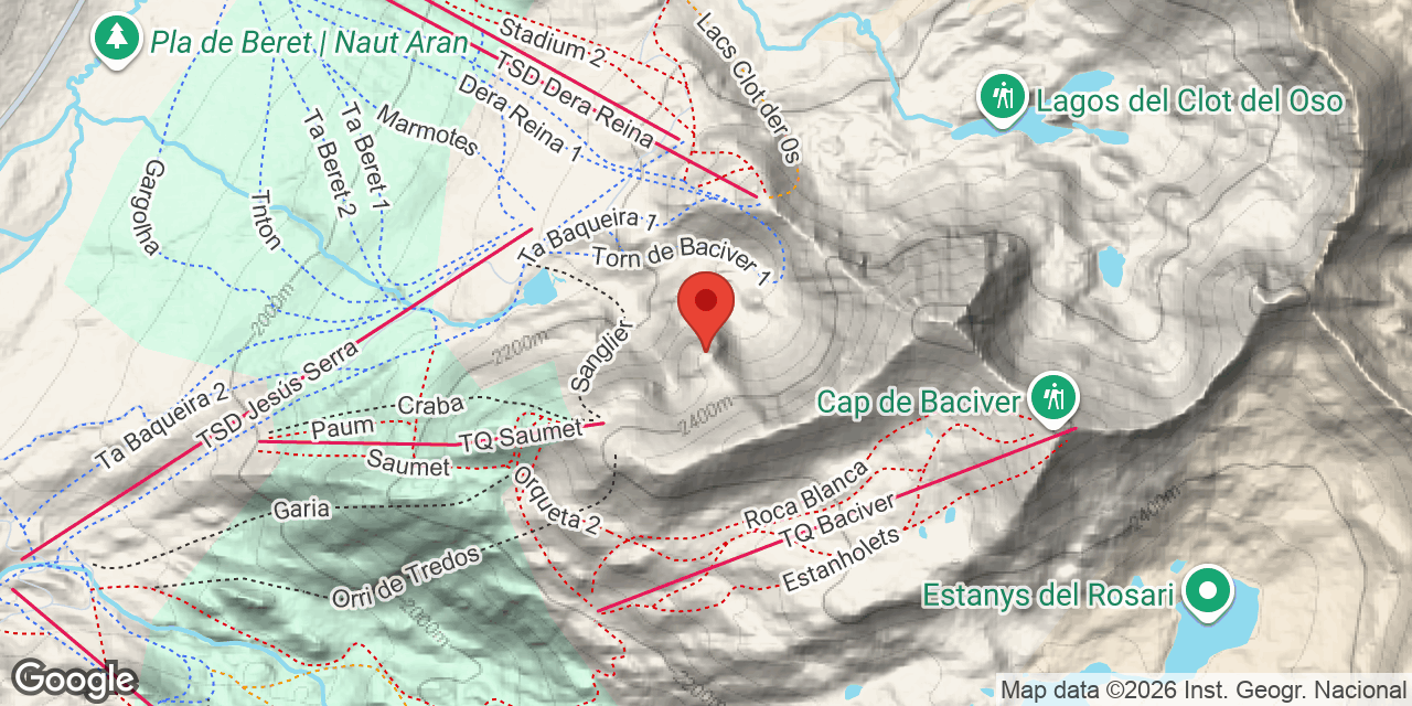 Location map of BACIVÈR,  CIGALÈRA DETH