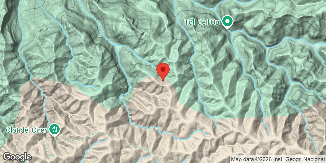 Carte de situation de CASTELLS, ESQUERDA SOTA EL BUFADOR DELS