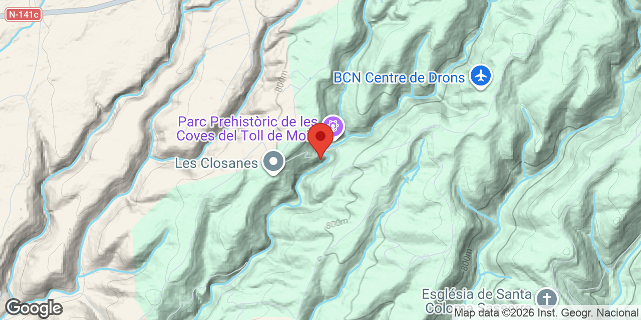 Mapa de situació de TEIXONERES, COVA DE LES