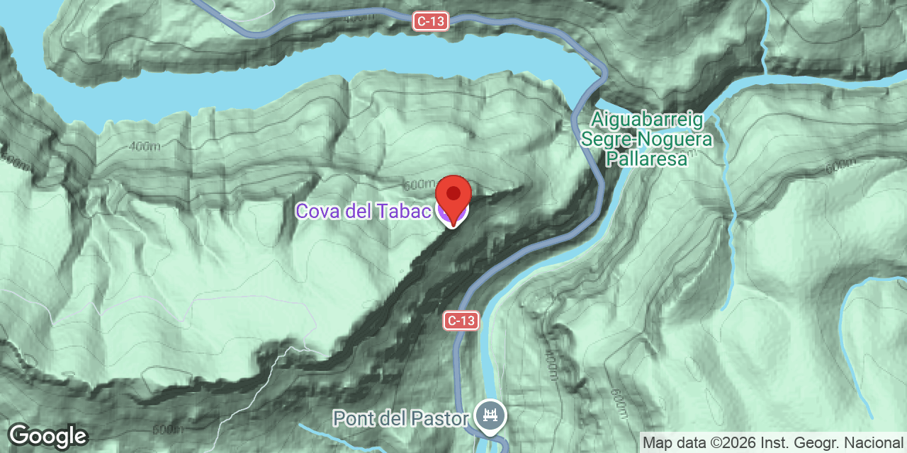Mapa de situació de TABAC,  COVA DEL