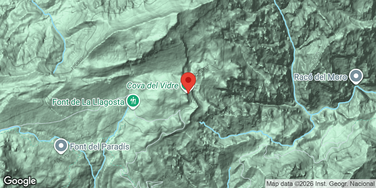 Mapa de situació de VIDRE, COVA DEL